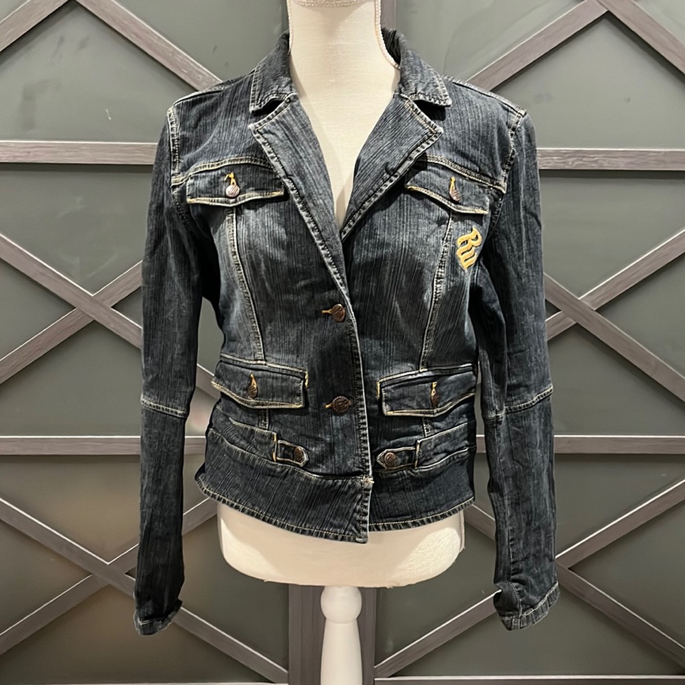 RocaWear blue jean jacket denim jacket junior fit